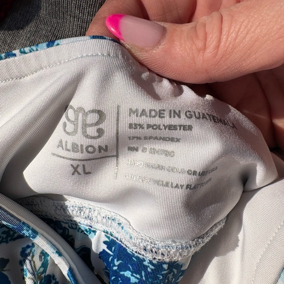 Albion swimsuit in Santorini - High Waist Rouched Bottoms Lg - Bella Crop Top XL - Picture 4 of 5